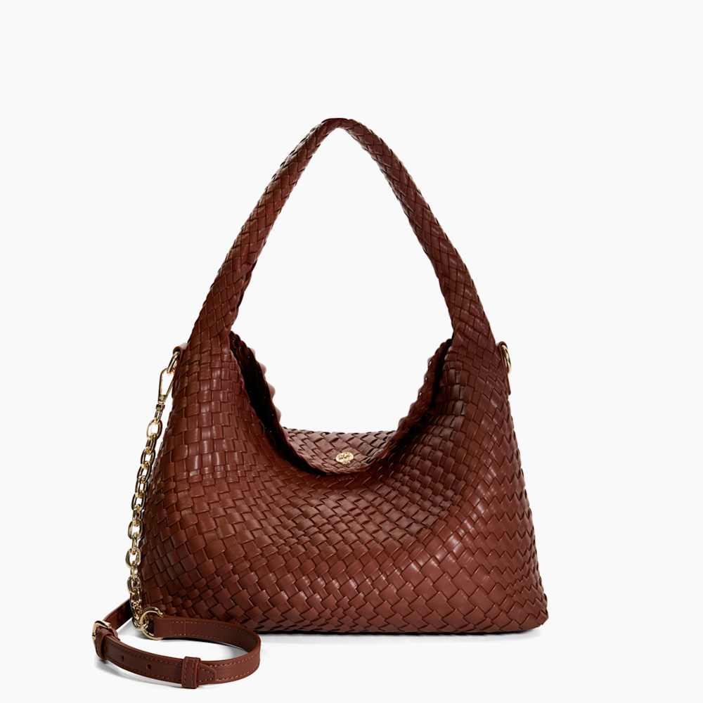 Deliberate Tan, Woven Shoulder Bag | Dune London
